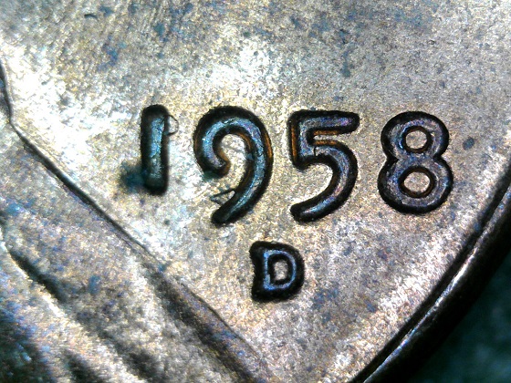 1958-D/D-LWC-Retained-Die-Break,-Mistery-Marks-!!